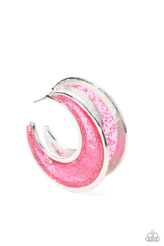 Paparazzi Charismatically Curvy - Pink Earrings - Pusher P