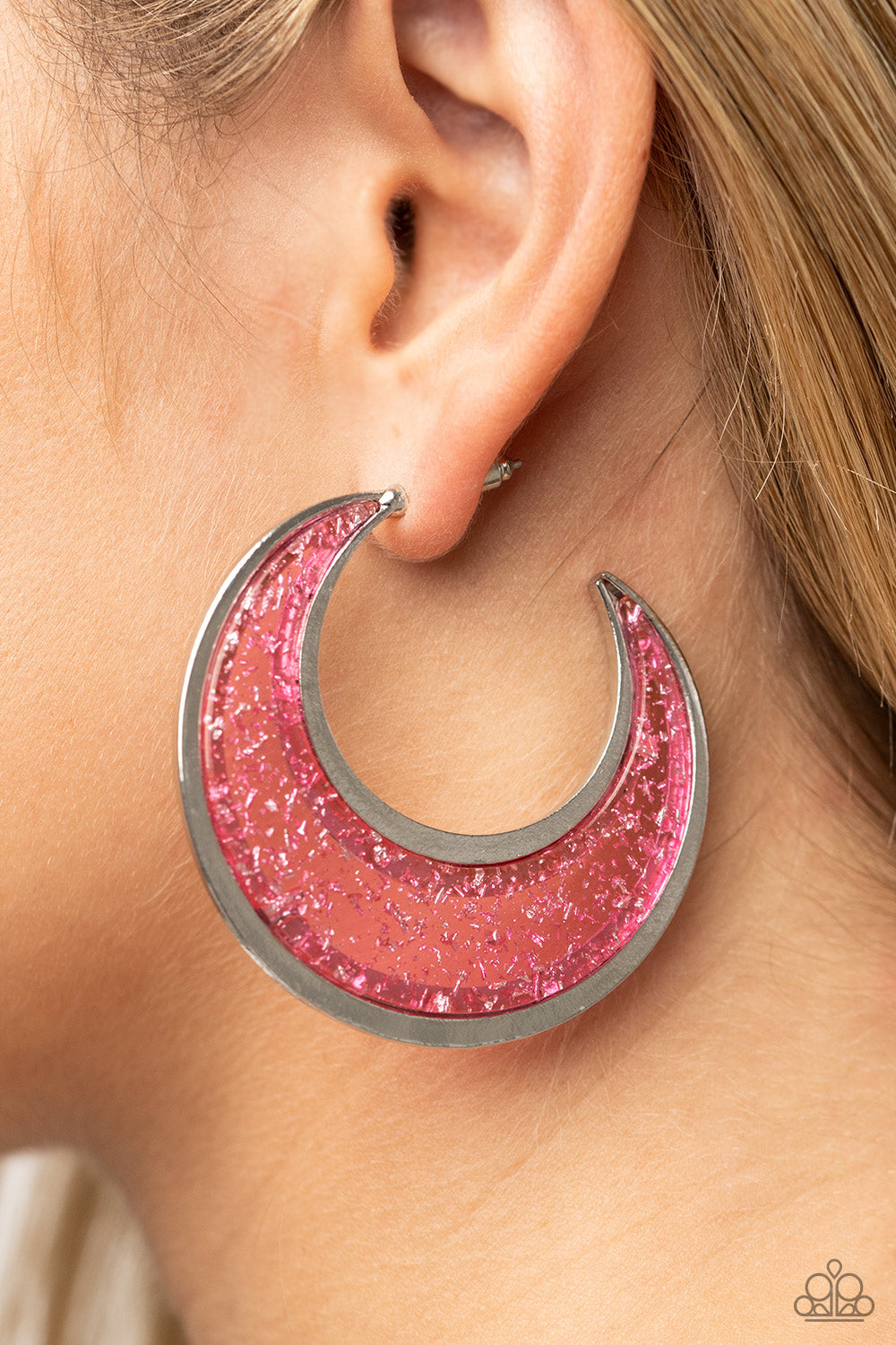 Paparazzi Charismatically Curvy - Pink Earrings - Pusher P