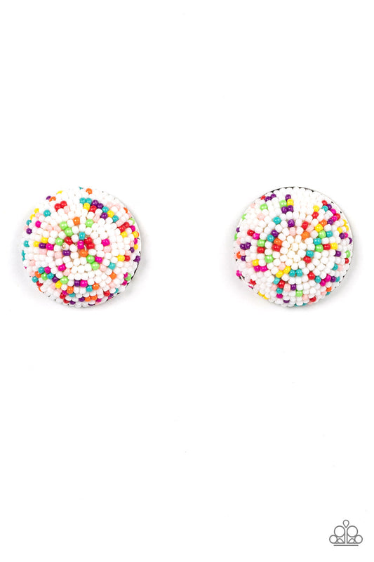 Paparazzi Kaleidoscope Sky - White Earrings - Pusher P