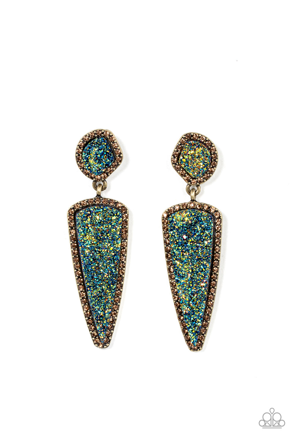 Paparazzi Druzy Desire - Brass Earring- Paparazzi Jewelry Images