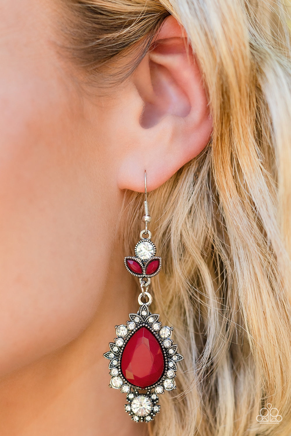 Paparazzi SELFIE-Esteem - Red Earrings - Pusher P