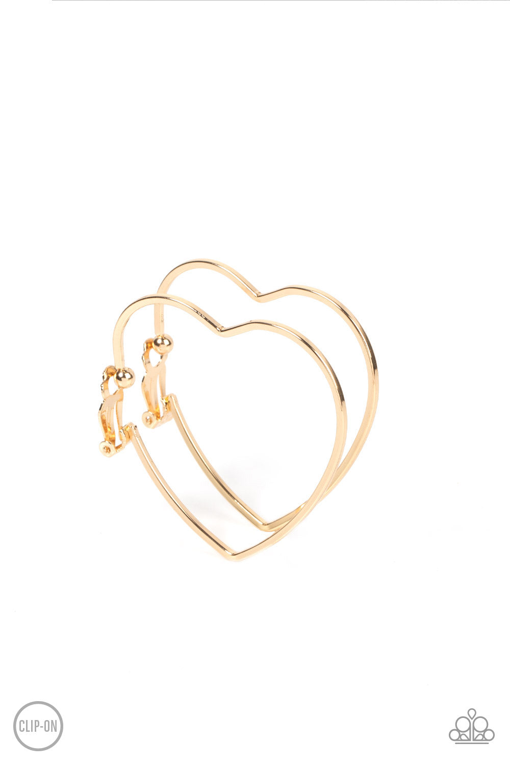 Paparazzi Harmonious Hearts - Gold Clip-On Earrings - Pusher P