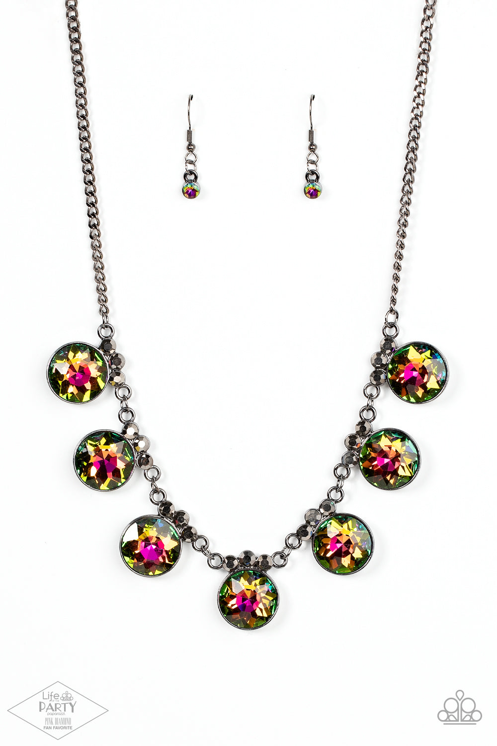 GLOW-Getter Glamour - Oil Spill Multi Necklace - Life of The Party Pink Diamond Exclusive - Pusher P