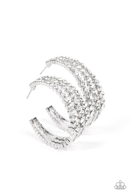 Paparazzi Cosmopolitan Cool - White Earrings - Pusher P