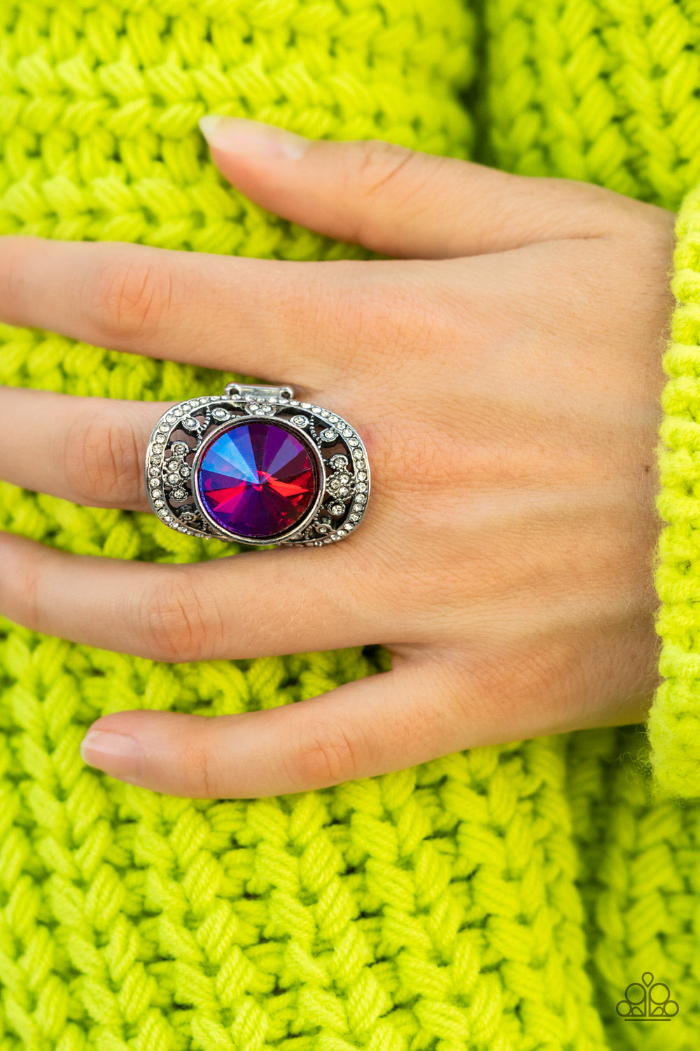 Paparazzi Galactic Garden - Pink Ring - Pusher P