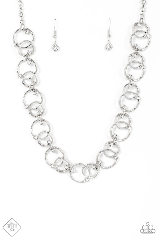 Paparazzi Center of My Universe - White Fashion Fix Necklace - Pusher P