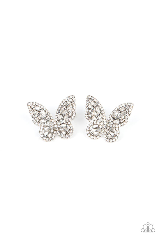 Paparazzi Smooth Like FLUTTER - White Earrings - Pusher P