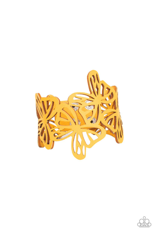 Paparazzi Butterfly Breeze - Yellow Butterfly Bracelet