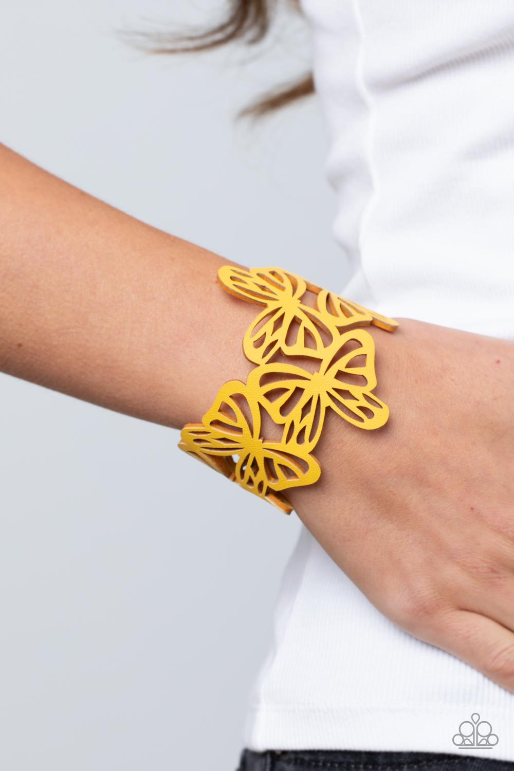 Paparazzi Butterfly Breeze - Yellow Butterfly Bracelet
