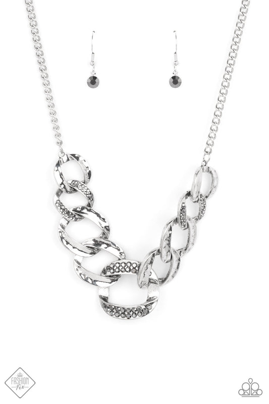Paparazzi Bombshell Bling - Silver Fashion Fix Necklace - Pusher P