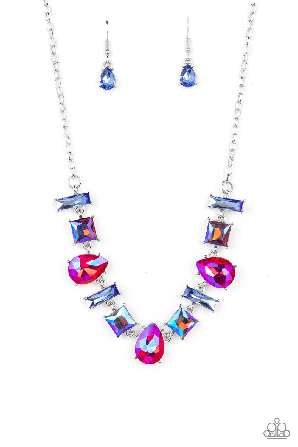 Paparazzi Interstellar Ice - Pink Necklace - March 2022 Life Of The Party Exclusive - Pusher P