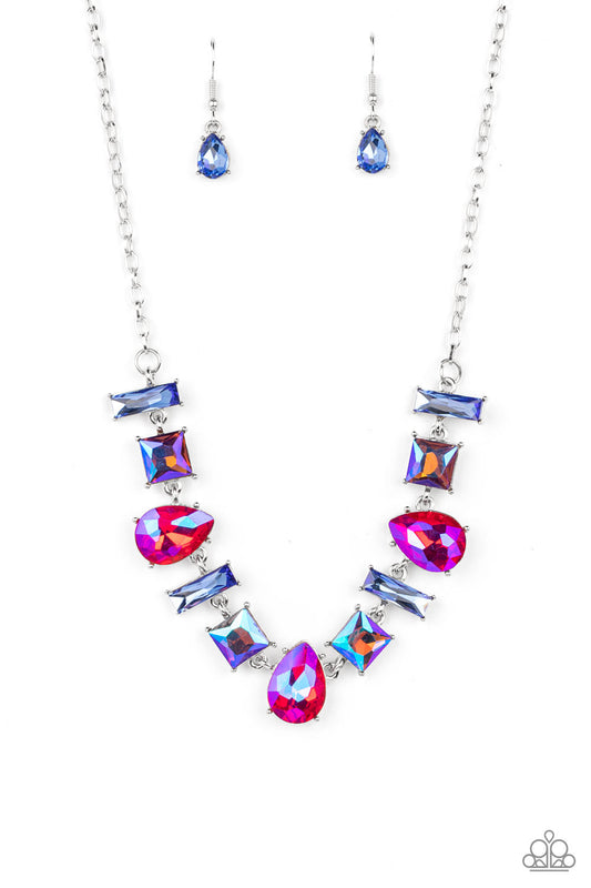 Paparazzi Interstellar Ice - Pink Necklace - March 2022 Life Of The Party Exclusive - Pusher P