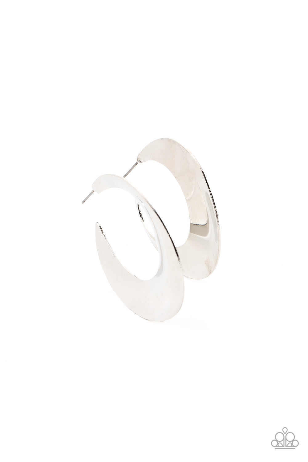 Paparazzi Power Curves - Silver Earrings - Pusher P
