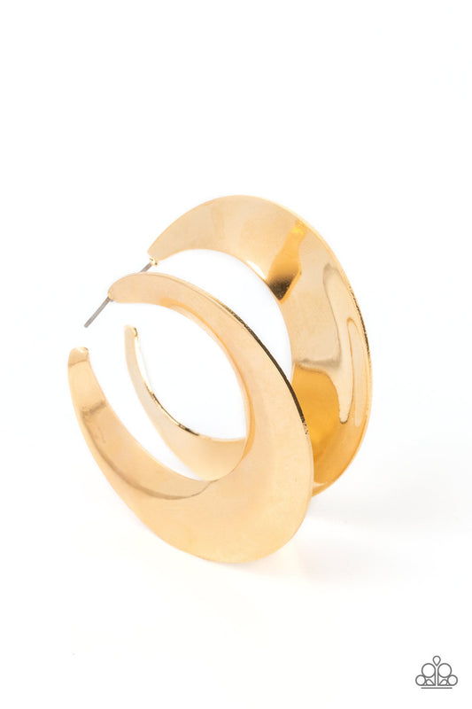 Paparazzi Power Curves - Gold Earrings - Pusher P