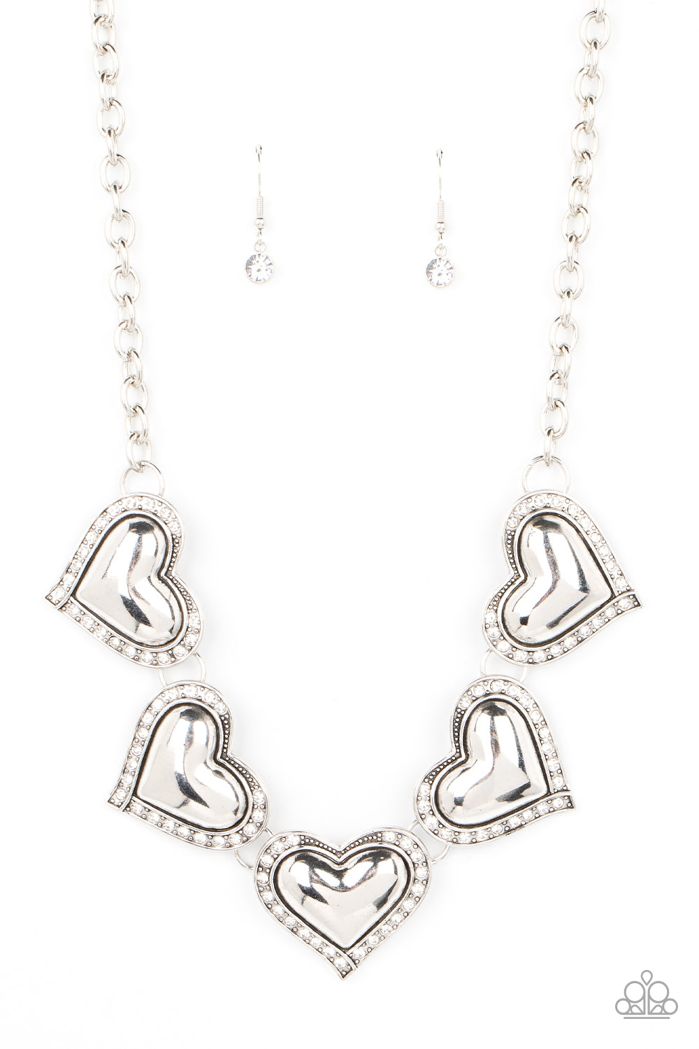 Paparazzi Kindred Hearts - White Heart Necklace - Pusher P