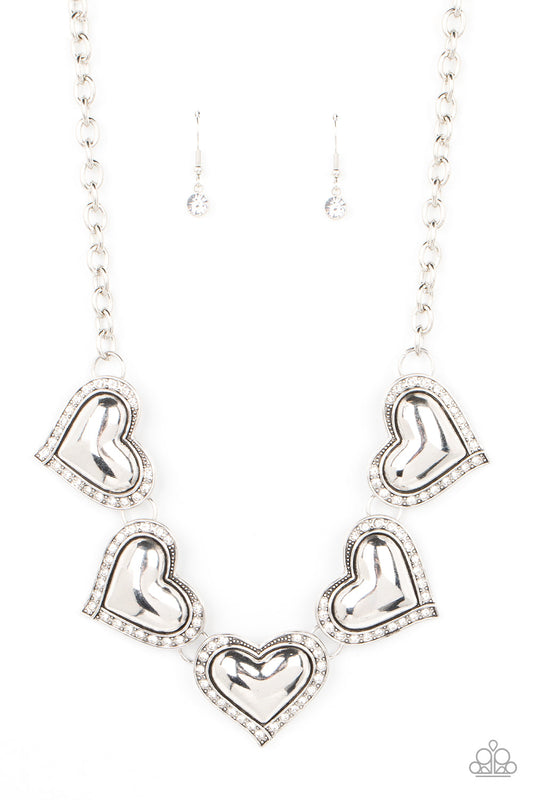 Paparazzi Kindred Hearts - White Heart Necklace - Pusher P