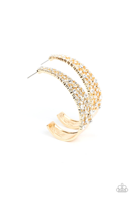 Paparazzi Cold as Ice - Gold Earrings - Pusher P