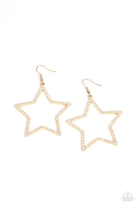 Paparazzi Supernova Sparkle - Gold Earrings - Pusher P