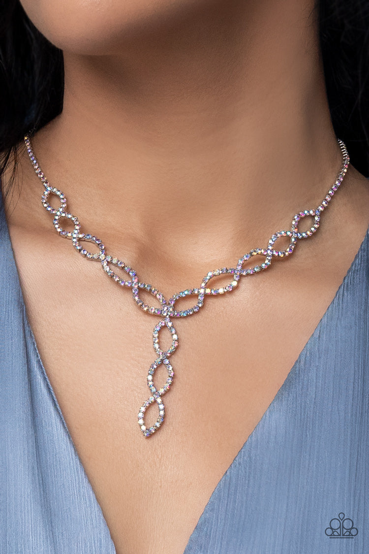 Paparazzi Infinitely Icy - Multi Necklace- September 2022 Life of the Party - Pusher P
