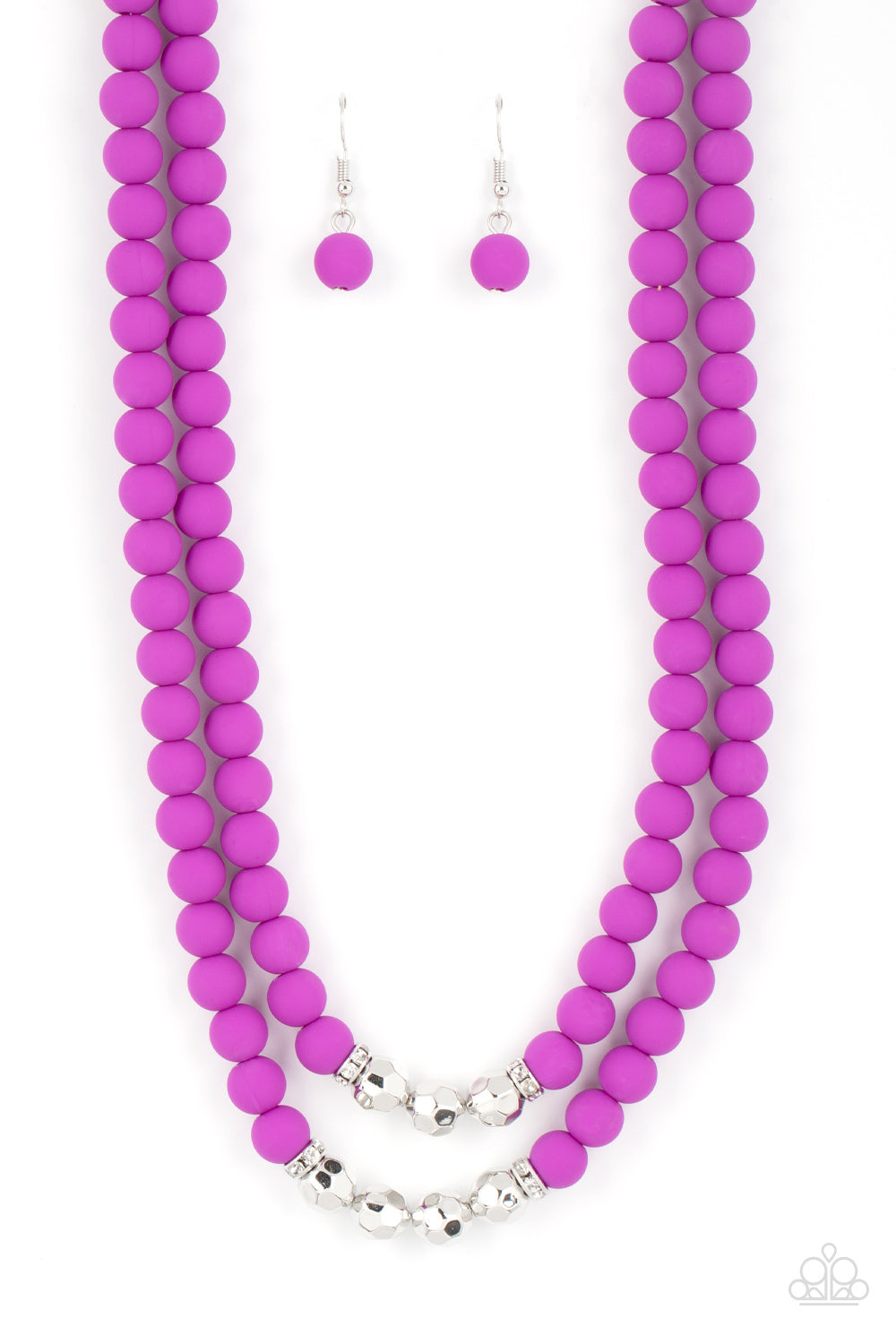 2 Piece Set: Summer Splash - Purple Necklace & Dip and Dive - Purple Bracelet