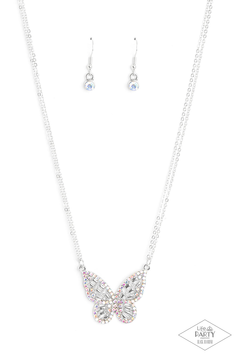 Baroque Butterfly - Multi Iridescent Necklace