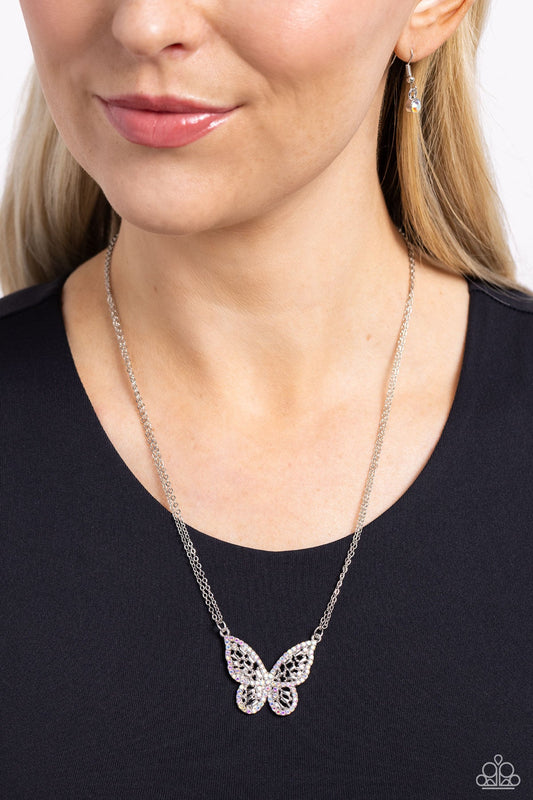 Baroque Butterfly - Multi Iridescent Necklace