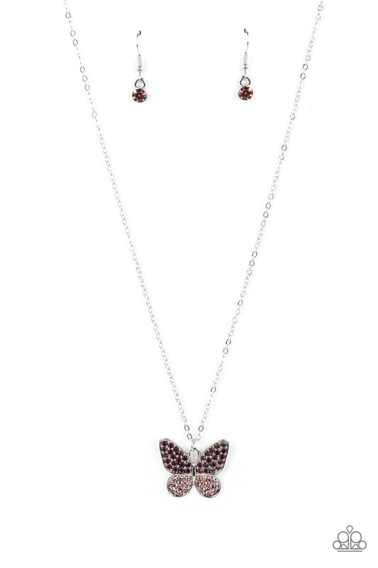 Paparazzi Flutter Forte - Purple Butterfly Necklace