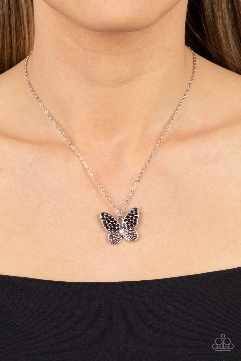 Paparazzi Flutter Forte - Purple Butterfly Necklace