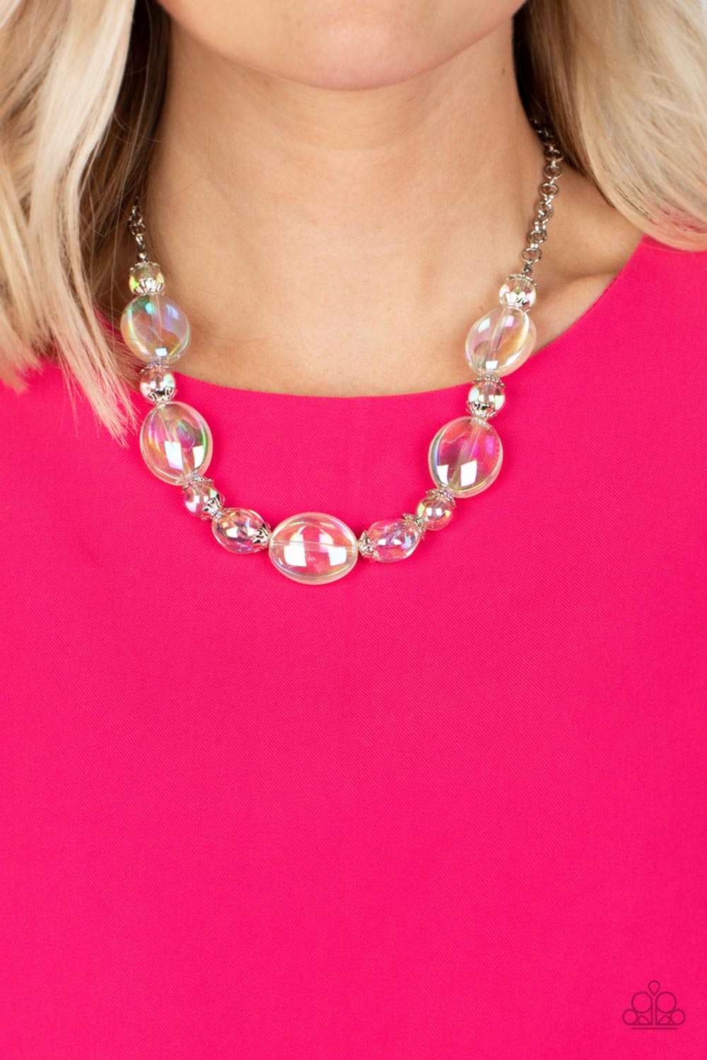 Paparazzi 2pc Set - Prismatic Magic - Multi Necklace and Iridescent Illusions - Multi Bracelet - Pusher P