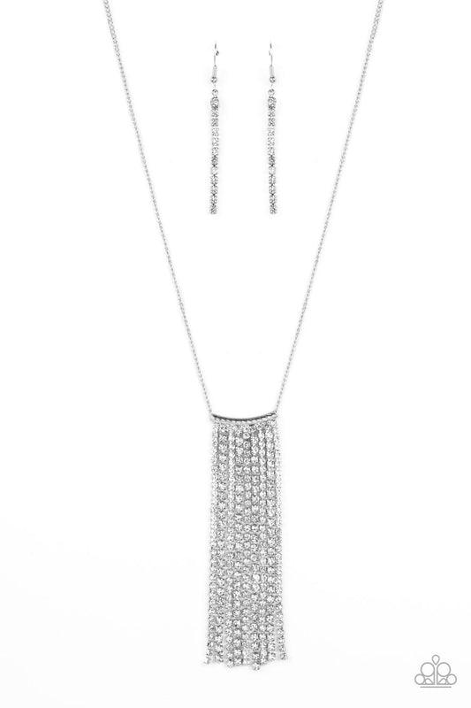 Paparazzi Stellar Crescendo - White Necklace - Paparazzi Accessories Jewelry