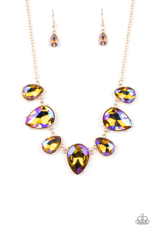 Paparazzi Otherworldly Opulence - Gold Multi Necklace