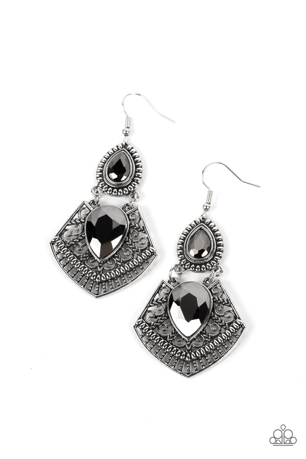 Paparazzi Royal Remix - Silver Earrings - Pusher P