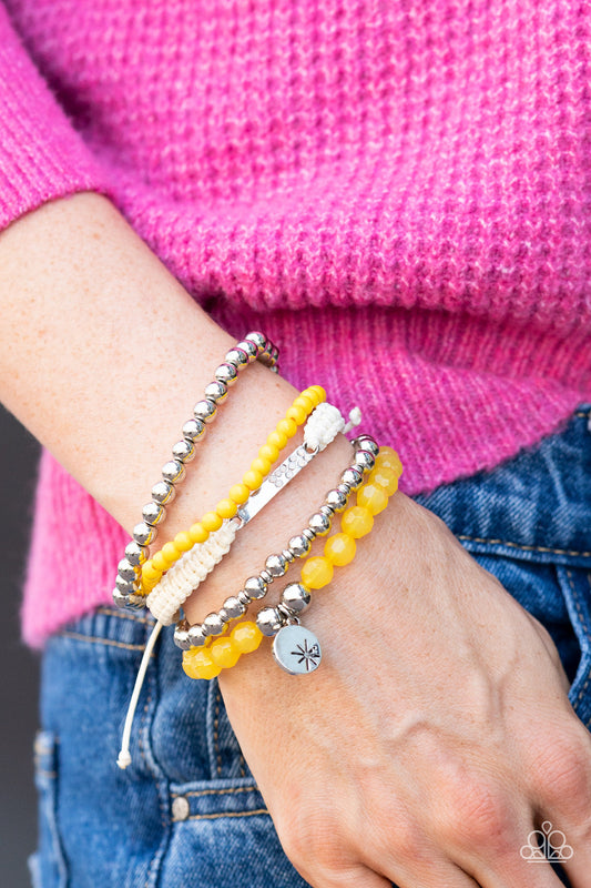 Paparazzi Offshore Outing - Yellow Bracelet - Pusher P