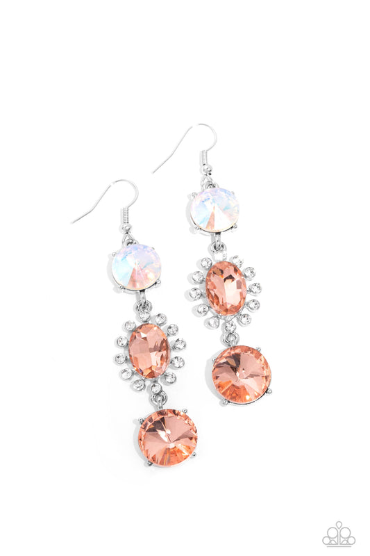Paparazzi Magical Melodrama - Multi Peach Earrings - Pusher P