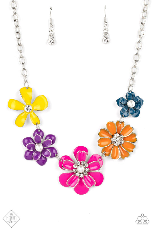 Paparazzi Floral Reverie - Multi Necklace-September 2022 Glimpse of Malibu Fashion Fix-Paparazzi Jewelry Images
