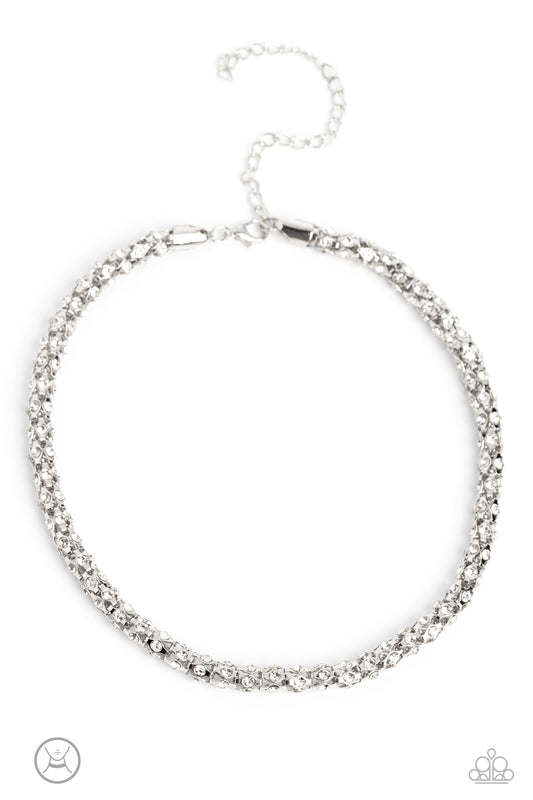 Statement Necklaces - Paparazzi Eternal Effulgence - White Necklace Paparazzi jewelry image