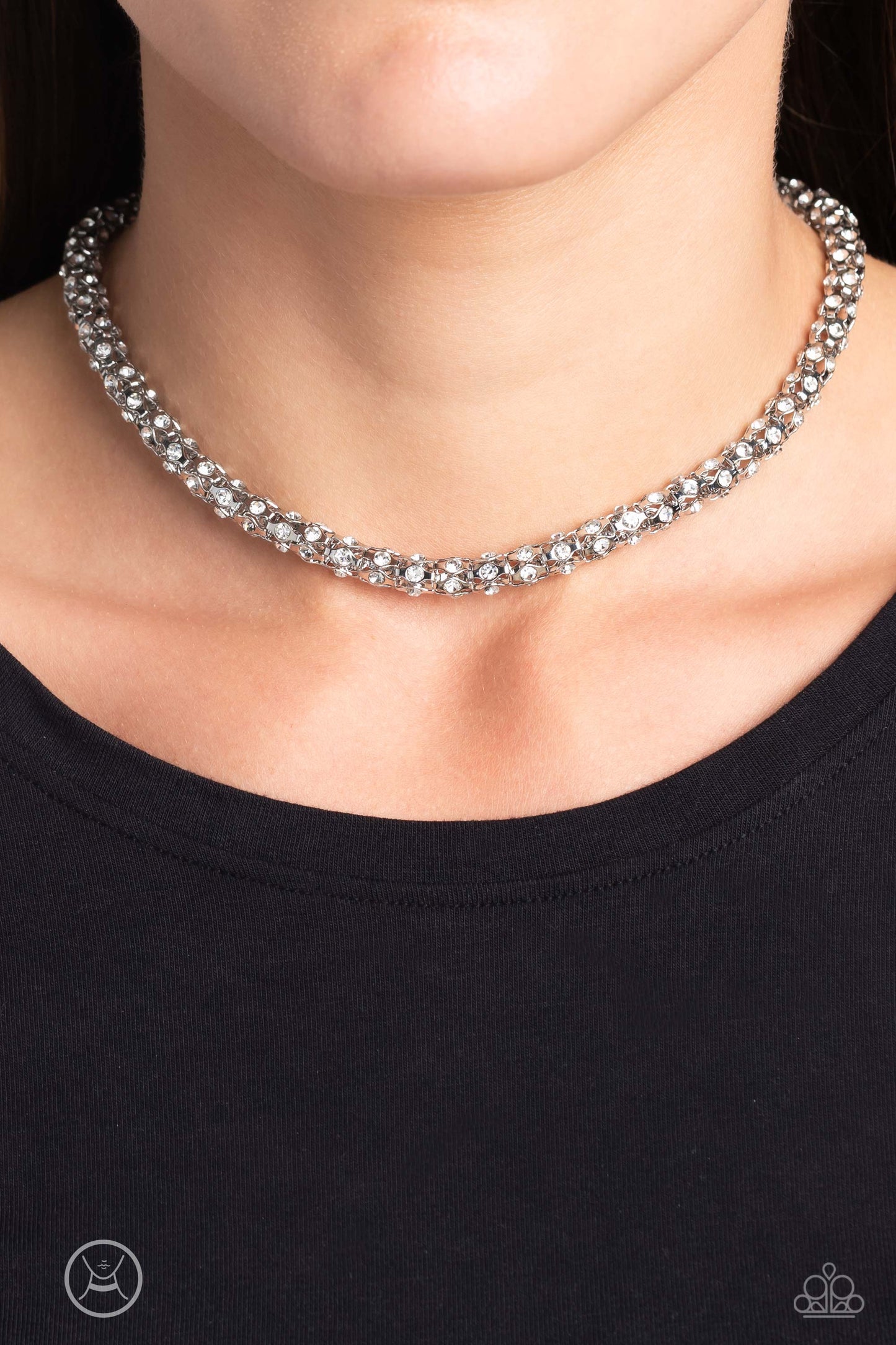 Statement Necklaces - Paparazzi Eternal Effulgence - White Necklace Paparazzi jewelry image