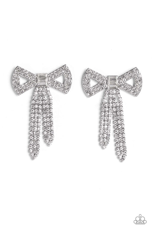 Just BOW White August 2023 Life of the Party Earrings