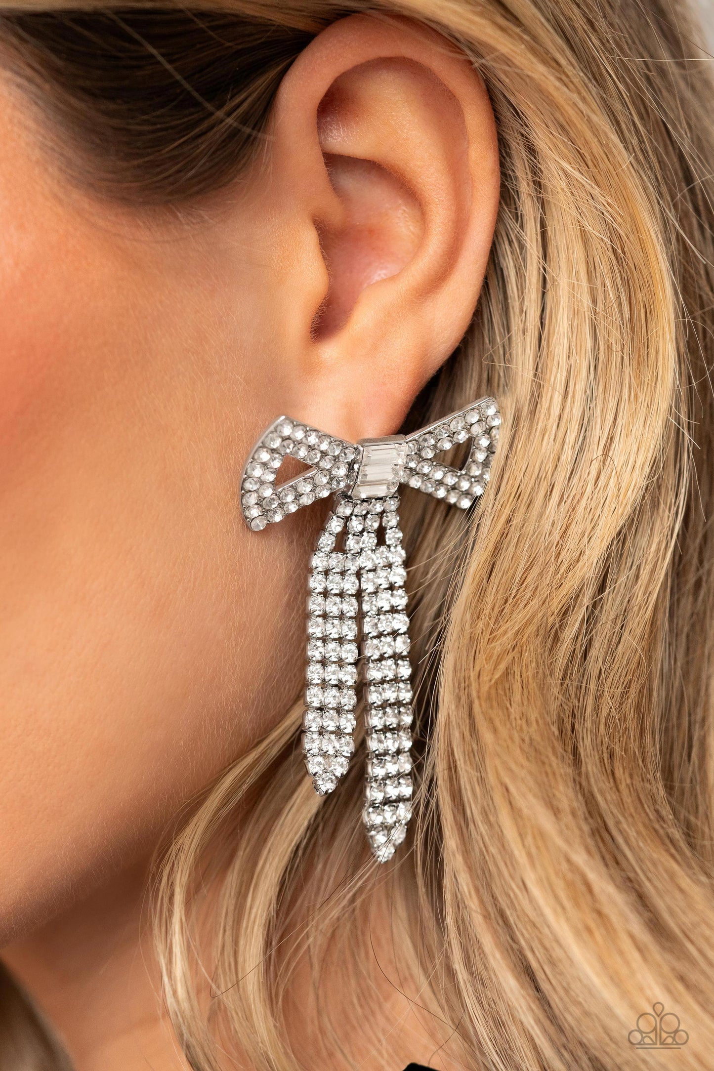 Just BOW White August 2023 Life of the Party Earrings