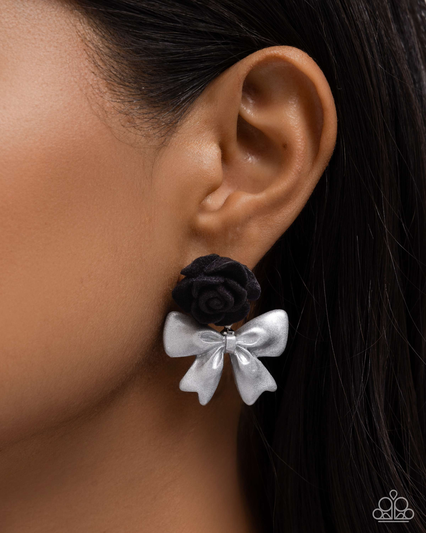 Rosette Rarity - Black Earrings