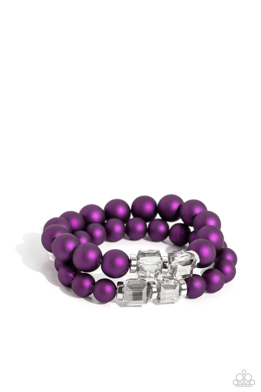 Shopaholic Season Purple Necklace & Shopaholic Showdown Purple Bracelet 2 Piece Set