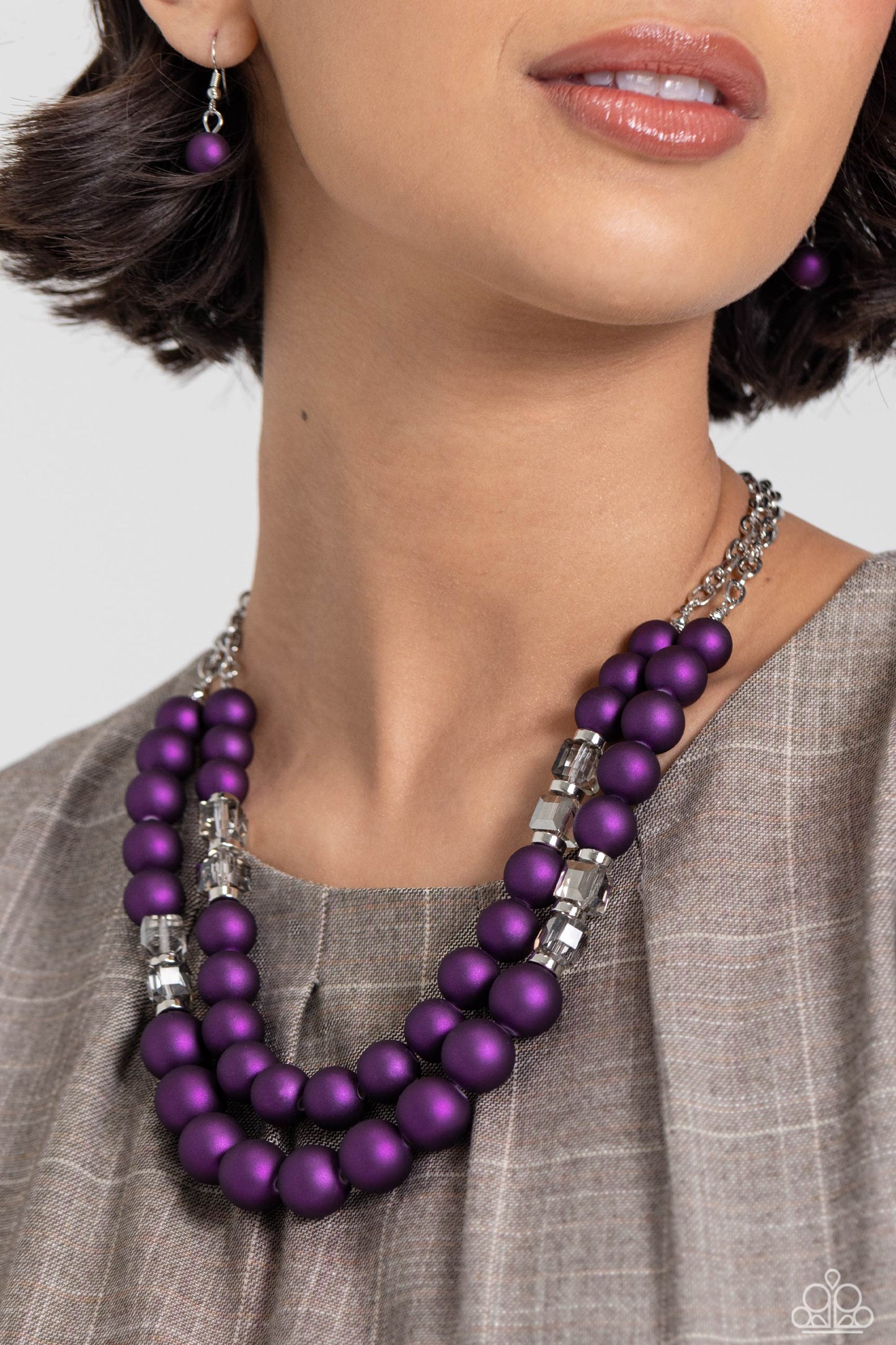 Shopaholic Season Purple Necklace & Shopaholic Showdown Purple Bracelet 2 Piece Set