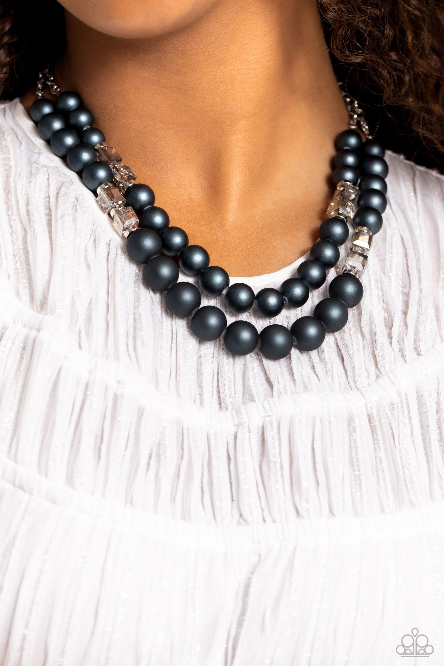 Shopaholic Season Necklace & Shopaholic Showdown Bracelet - Blue 2 Piece Set