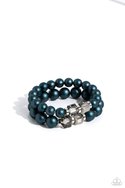 Shopaholic Season Necklace & Shopaholic Showdown Bracelet - Blue 2 Piece Set