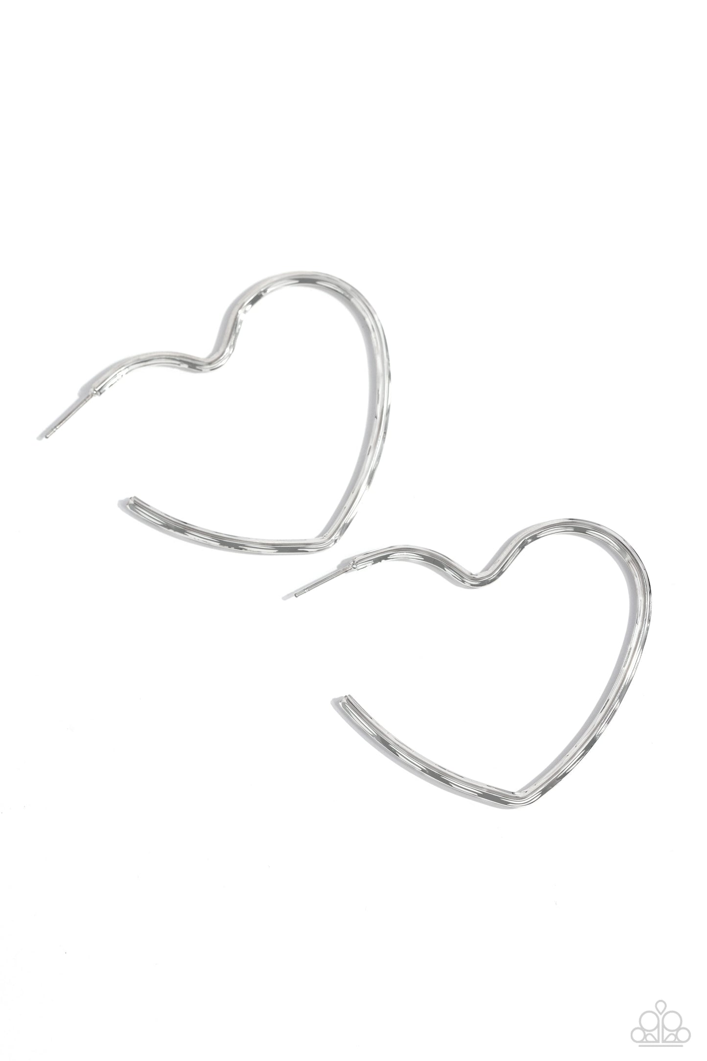 Paparazzi Summer Sweethearts - Silver Heart Earrings Pusher P