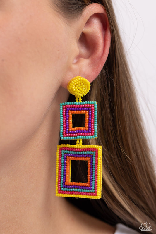 Seize the Squares - Multi Earrings