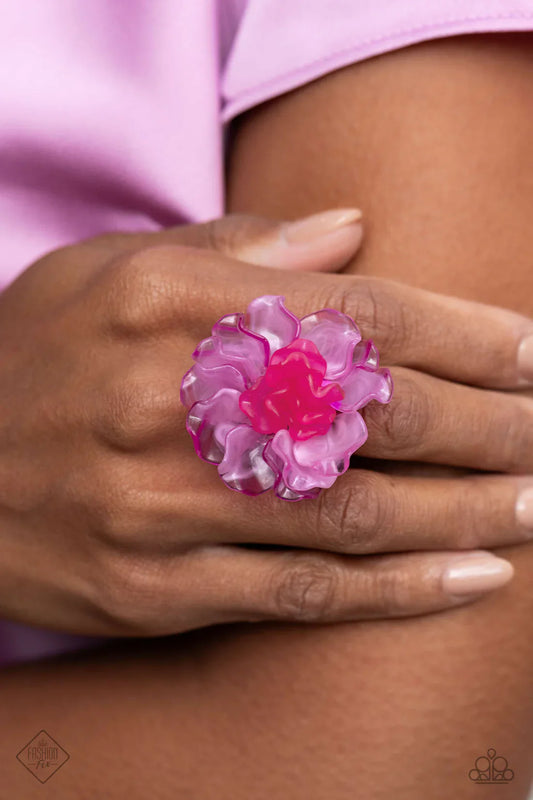 Lush Lotus - Pink Acrylic Ring