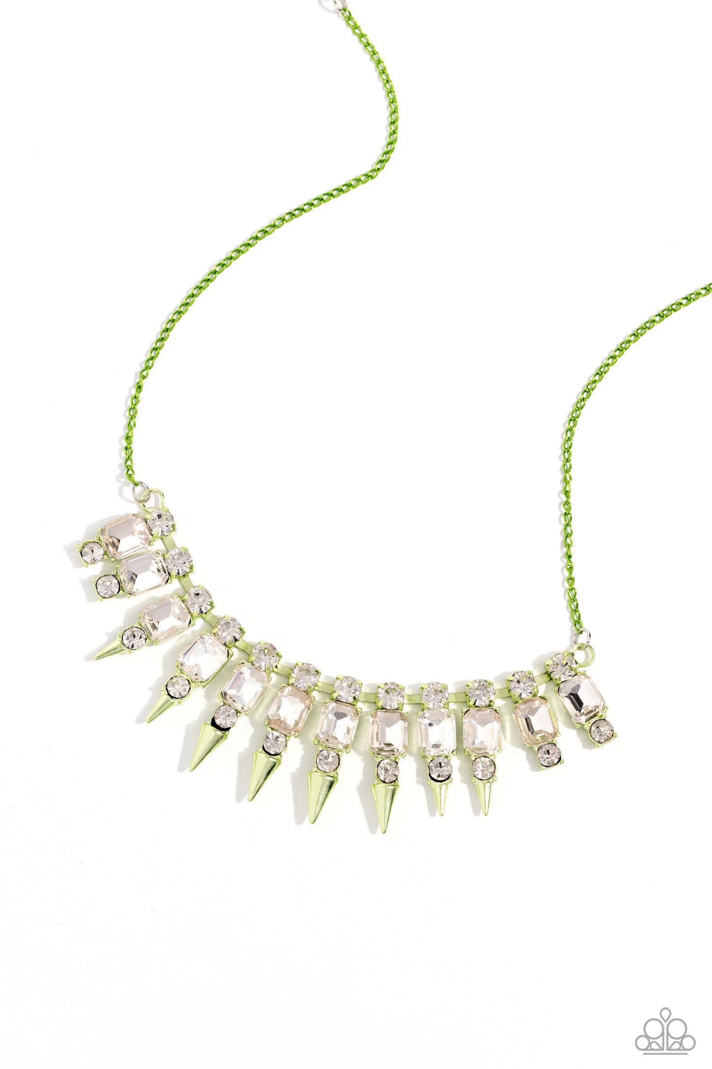 Punk Passion - Green Necklace & Punk Pattern - Green Bracelet - 2 piece set