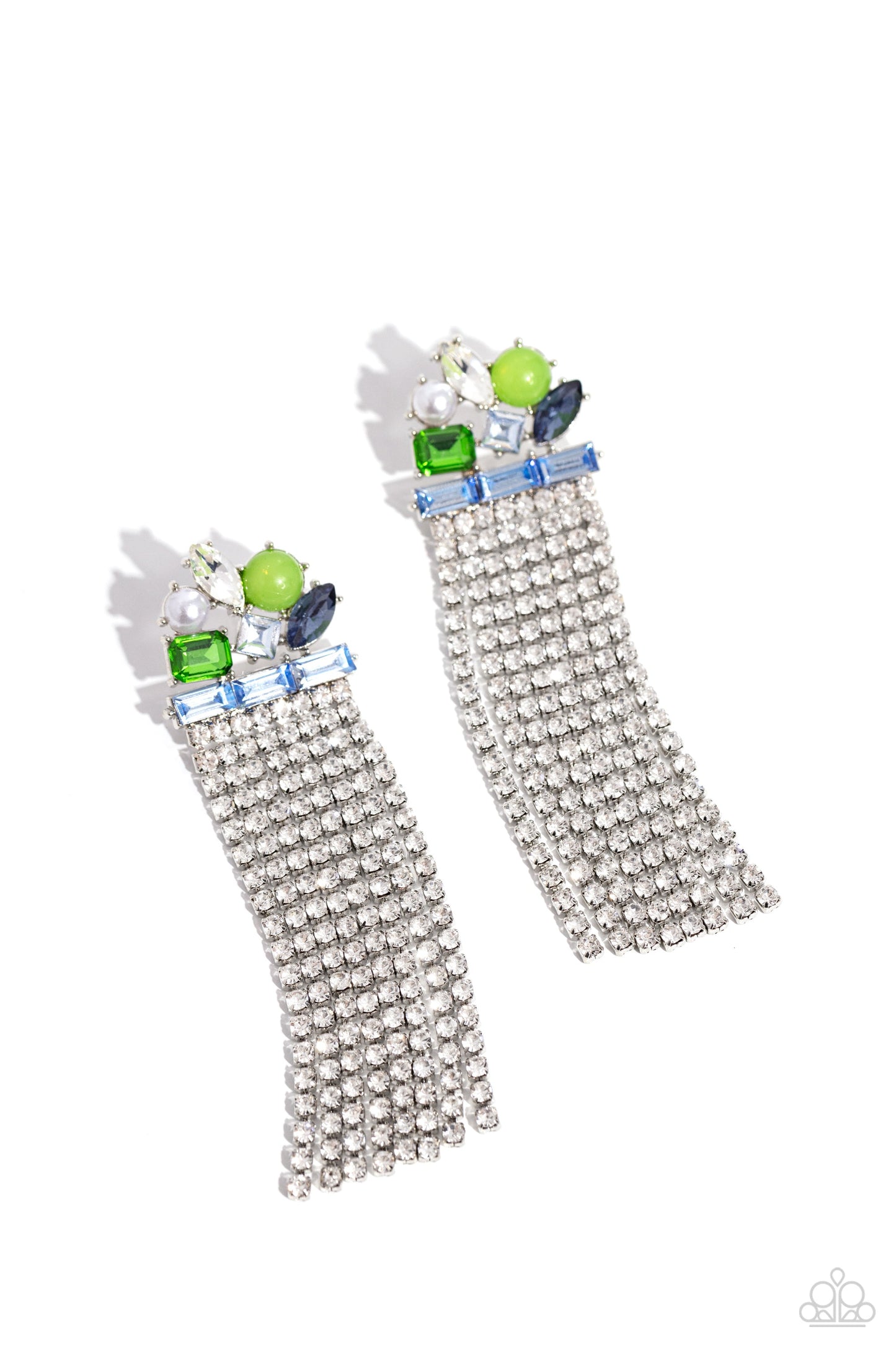 Horizontal Hallmark - Blue Multi Earrings
