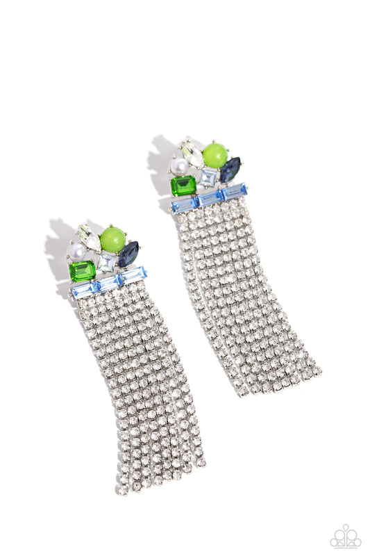 Horizontal Hallmark - Blue Multi Earrings